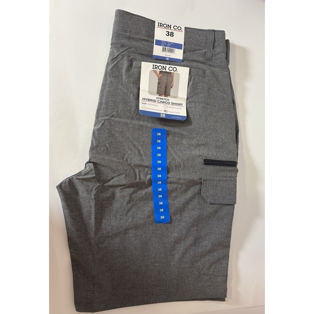 Iron Clothing Co. Men's Hybrid Cargo Shorts Size 38 Grey . New With Tags